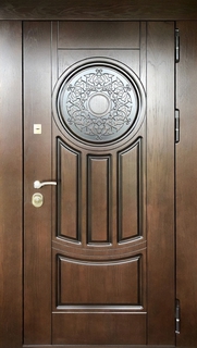 Стальная дверь с терморазрывом и шпонированными панелями МДФ с двух сторон