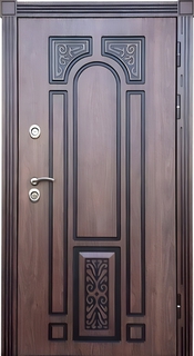 Металлическая термодверь МДФ с фрезерованным рисунком